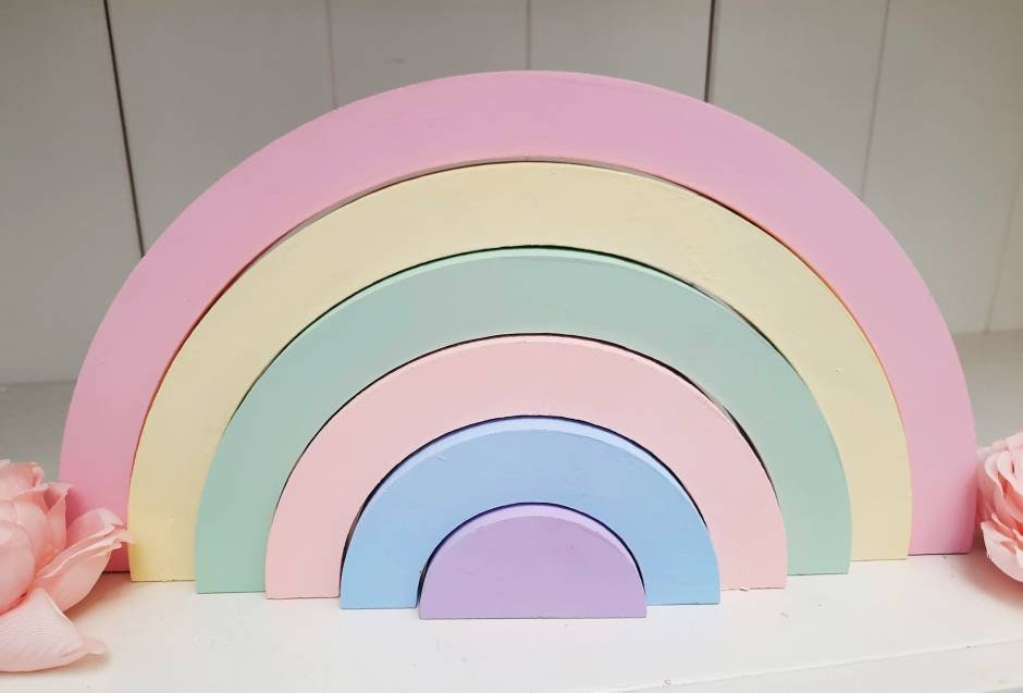 Pastel wooden cheap rainbow kmart