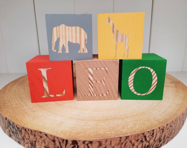 Name Block Letters Personalised Wooden Name Blocks, Custom New Baby Shower Gift - Etsy