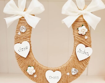 Ferro di cavallo da sposa personalizzato, regalo ricordo per la sposa, ferro di cavallo portafortuna