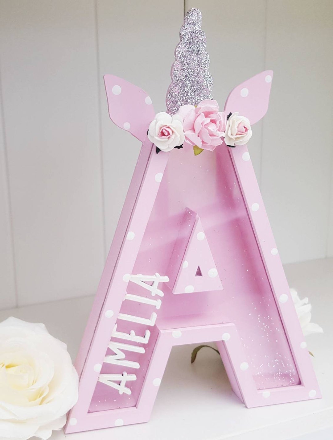 Fillable Letters Freestanding Personalised Fillable Letters, Wooden Letter, Moneybox ...
