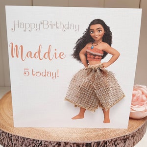 Personalised Princess Birthday Card With 3D Dress. Handmade card