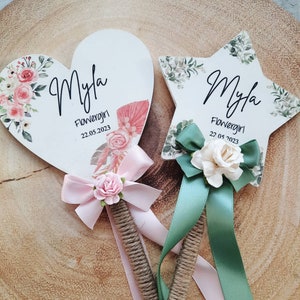 Flower Girl wand, Bridesmaid wand. Wedding accessory, Wooden Floral Wand, Flowergirl gift.