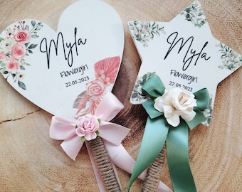 Baguette magique bouquetière personnalisée : accessoire de mariage rustique