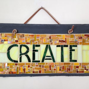 MADE TO ORDER Create Sign in Arts and Crafts Styleor other 6 letter word image 2
