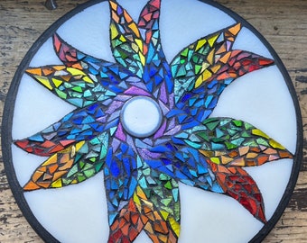 Emerging Rainbow Starflower Mandala Mosaic