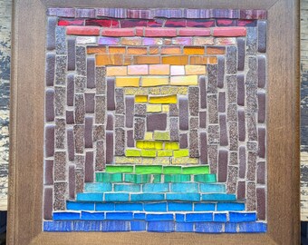 Rainbow Courthouse Steps Mosaic Trivet