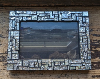 Silver Mirror Glass 4x6 Mosaic Patchwork Frame