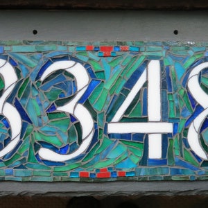 House Number with 4 Digits on 16x8 inch Slate image 4