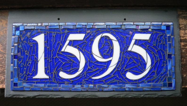 House Number with 4 Digits on 16x8 inch Slate image 1