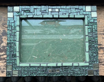 Sage Green  Patterned Mosaic Patchwork Frame 5x7