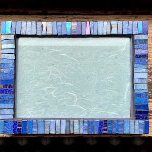 Ombre Striped Blues Mosaic Picture Frame 5x7