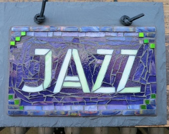 MADE TO ORDER  Jazz Mosaic Sign (or other word with 4 letters)