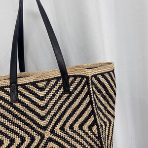 Raffia Woven Tote Bag, Women's Raffia Shoulder Bag, Large Straw ...