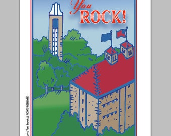 KU Campus scene YOU ROCK notecards