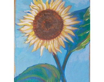 8x10 PRINT Kansas Sunflower, Humble Happy Face