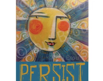 8x10 PRINT, PERSIST sun blues golds CBS Sunday Morning Artist