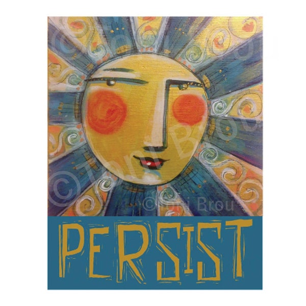 8x10 PRINT, PERSIST sun blues golds CBS Sunday Morning Artist