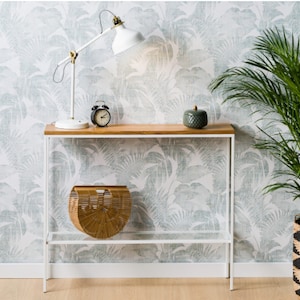 LAURA Metal, Timber and Glass Console Table | Stylish Console | Minimalist Design Console | Console with Wooden and Glazed Tops