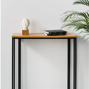 LYDIA Metal and Timber Console Table | Stylish Console | Modern Console Table | Minimalist Design Console, Console with Wooden Top