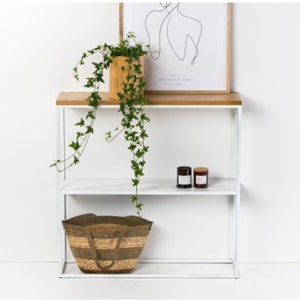 ANIA Metal and Timber Console Table | Stylish Console | Modern Console Table | Minimalist Design Console | Console with Wooden Top