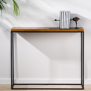VALERIE Metal and Timber Console Table | Stylish Console | Modern Console Table | Minimalist Design Console | Console with Wooden Top