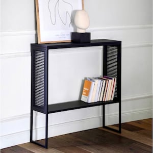 UKOI Metal and Rattan Console Table | Stylish Console | Modern Console Table | Simple Design Console Table