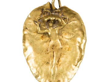 Alexandre Vibert bronce dorado Art Nouveau vide-poch