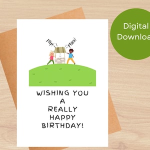 Druckbare Geburtstagskarte, lustige Geburtstagskarte, digitaler Download, Bruder-Schwester-Karte, Papa-Geburtstagskarte, Mama-Geburtstagskarte, süße digitale Karte