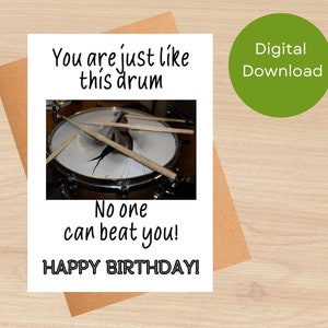 Carte d'anniversaire imprimable, carte d'anniversaire drôle, téléchargement numérique, carte de batterie, carte d'anniversaire de louange, carte d'anniversaire de musique, carte numérique mignonne