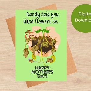 Cartão de Dia das Mães para impressão, cartão engraçado de Dia das Mães, download digital, cartão de filho para mãe, cartão de filha para mãe, cartão digital fofo, Dia das Mães