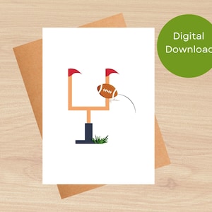 Cartão de aniversário para impressão, cartão de aniversário divertido, download digital, cartão de aniversário de futebol, cartão de aniversário de treinador, cartão de aniversário digital