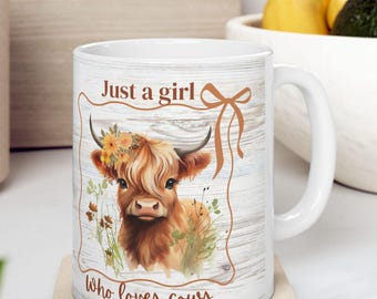 Taza de vaca de las tierras altas PNG, diseños de sublimación de taza de café de vaca, envoltura de taza de animal PNG, envoltura de taza de vaca de las tierras altas de 11 oz, envoltura de taza de vaca de 15 oz