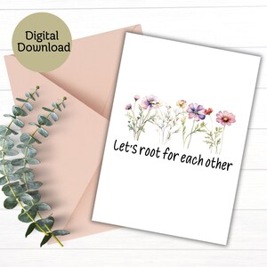 Wildblumen Ermutigungskarte, digitaler Download, Team-Gebäude-Karte, beste Freundkarte, Mitarbeiter-Karte, Büroangestellte-Karte, Spaß-Teambildung