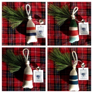 Maine lobster buoy christmas ornament. Nautical tree ornament. Buoy christmas decoration. Buoy tree ornament.