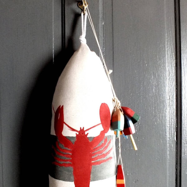 Maine Lobster Buoy Pillow. gifts under 50. gift for him.maine lobster pillow. Buoy pillow. Nautical wedding gift. Lobster pillow. Maineteam.