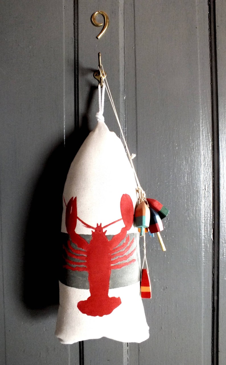 Maine Lobster Buoy Pillow. gifts under 50. gift for him.maine lobster pillow. Buoy pillow. Nautical wedding gift. Lobster pillow. Maineteam. image 1