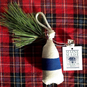 Maine lobster buoy christmas ornament. Nautical tree ornament. Buoy christmas decoration. Buoy tree ornament.