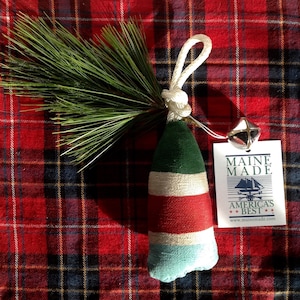 Maine lobster buoy christmas ornament. Nautical tree ornament. Buoy christmas decoration. Buoy tree ornament.