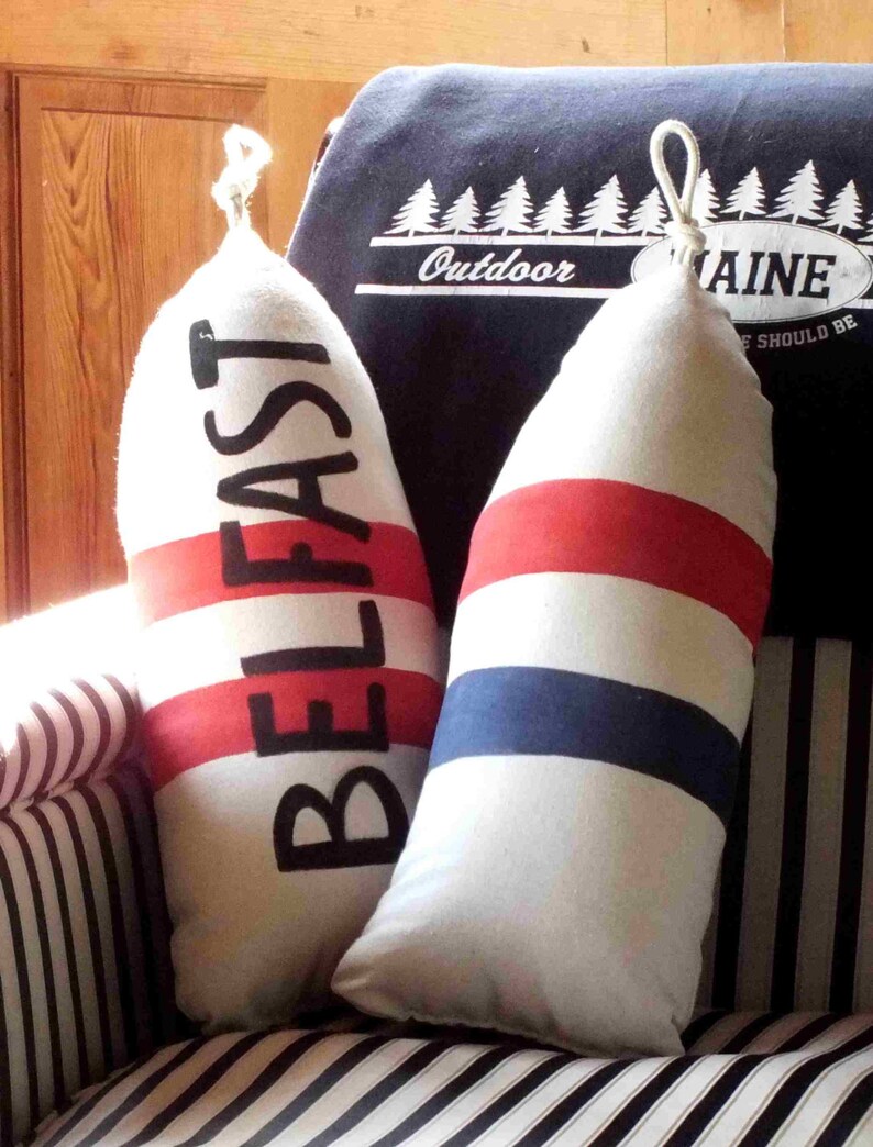 Maine Lobster Buoy Pillow. gifts under 45. gift for him.maine Etsy