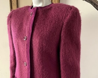 1960s Mohair and Suede Skirt Suit