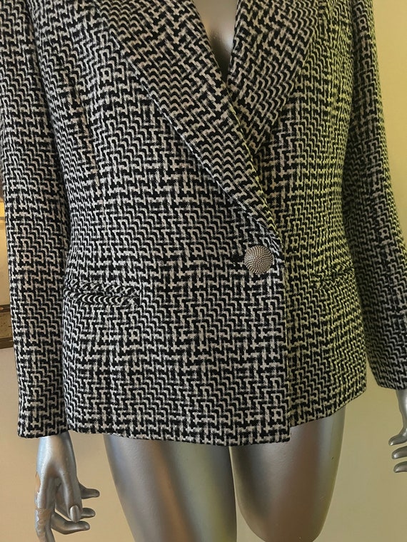 Black and White 90s Geo Statement Jacket - image 5