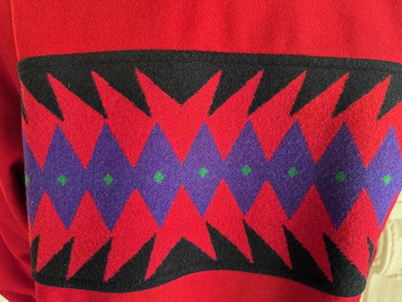 Pendleton High Grade Westernwear Red Wool Zip Up … - image 9