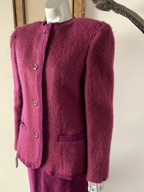 1960s Mohair and Suede Skirt Suit