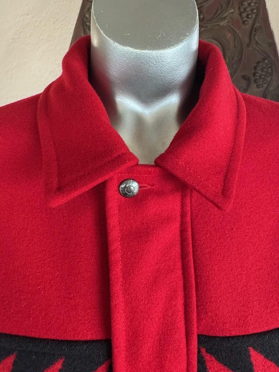 Pendleton High Grade Westernwear Red Wool Zip Up … - image 5