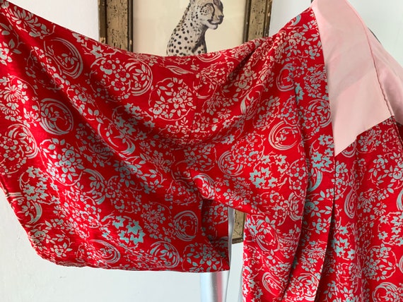 Vintage Red Silk Kimono Jacket - image 9