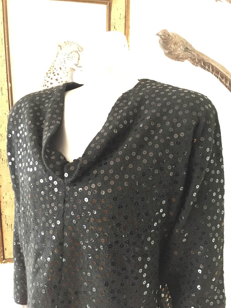 Vintage Black Lambs Wool and Angora V Neck Sweater With Black - Etsy