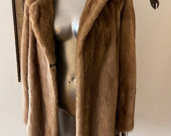1960s Autumn haze Mink Fur Car Length Coat
