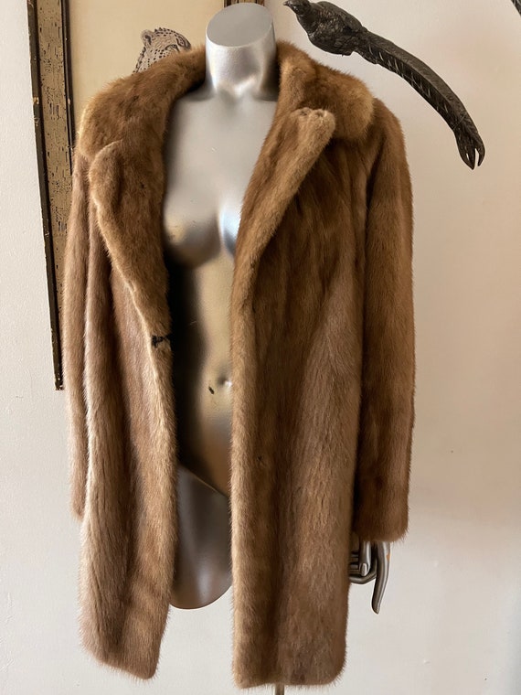 1960s Autumn haze Mink Fur Car Length Coat