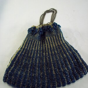 Dark Blue Beaded Flapper Bag image 2