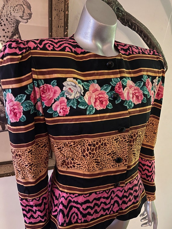 Statement Mixed Print Fitted jacket by Rickie Fre… - image 1